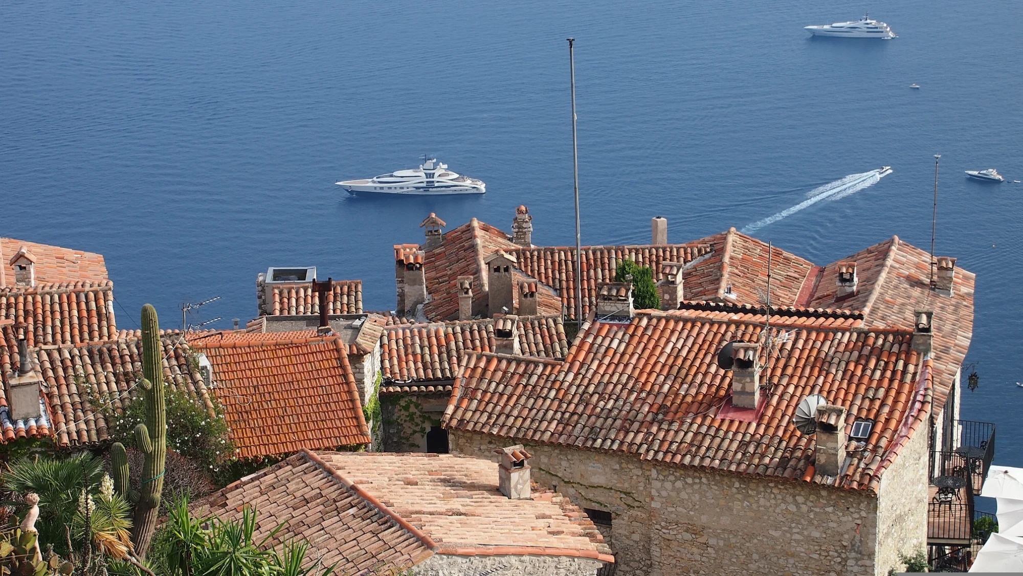 Terracotta rooftops and sea view